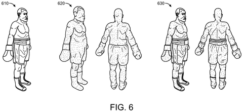 Rendered 3D boxer characters, different views., drawing sheet 7 from US 2026/0289888 A1