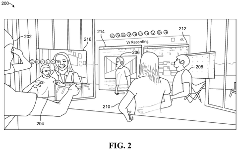 People in a virtual reality video call., drawing sheet 2 from US 2026/0289909 A1