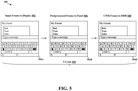 Display frames with static and dynamic regions., drawing sheet 5 from US 2026/0290280 A1