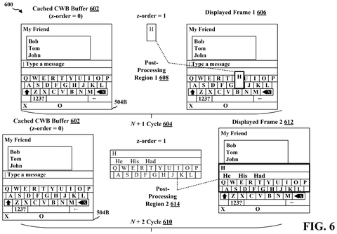Display frames with cached static regions., drawing sheet 6 from US 2026/0290280 A1