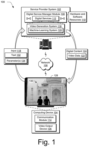 Video generation system overview, drawing sheet 1 from US 2026/0290399 A1