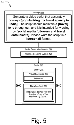 Script generation example, drawing sheet 5 from US 2026/0290399 A1