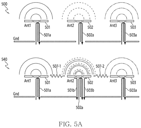 Antenna elements and signal paths., drawing sheet 7 from US 2026/0291055 A1
