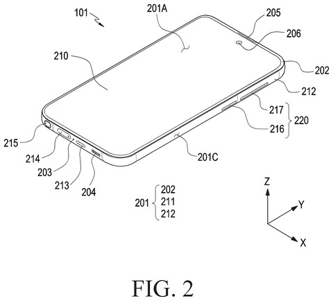 Front view of a smartphone., drawing sheet 2 from US 2026/0291284 A1