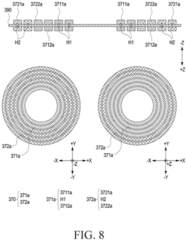 Cross-section of wireless charging coils., drawing sheet 8 from US 2026/0291284 A1