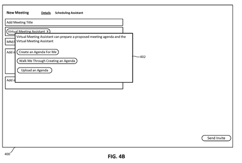 Virtual assistant agenda options., drawing sheet 7 from US 2026/0291766 A1