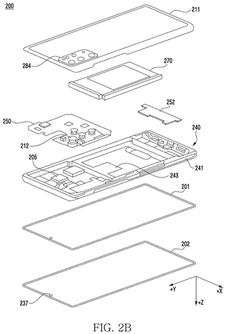 Exploded view of smartphone components., drawing sheet 3 from US 2026/0292052 A1