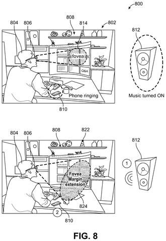 Headset focus adjusting to sound., drawing sheet 8 from US 2026/0292357 A1
