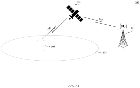 Phone, satellite, and cell tower., drawing sheet 1 from US 2026/0292620 A1