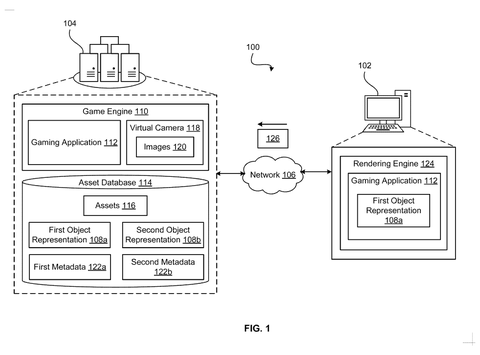 Game engine streaming to client., drawing sheet 1 from US 2026/0295400 A1
