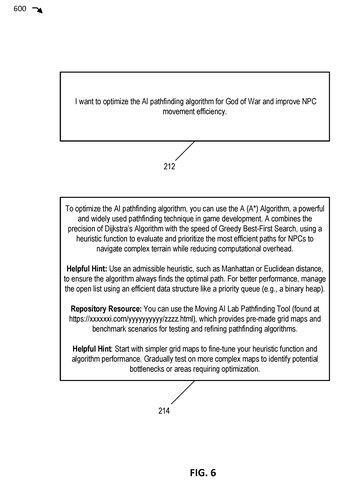 Example AI assistant interaction., drawing sheet 6 from US 2026/0295430 A1