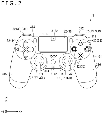 Top view of a game controller., drawing sheet 2 from US 2026/0295446 A1