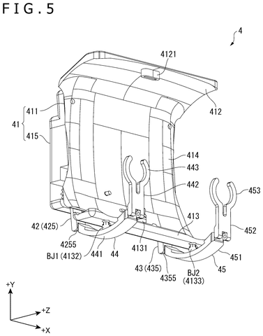 Angled view of the clip-on device., drawing sheet 5 from US 2026/0295446 A1