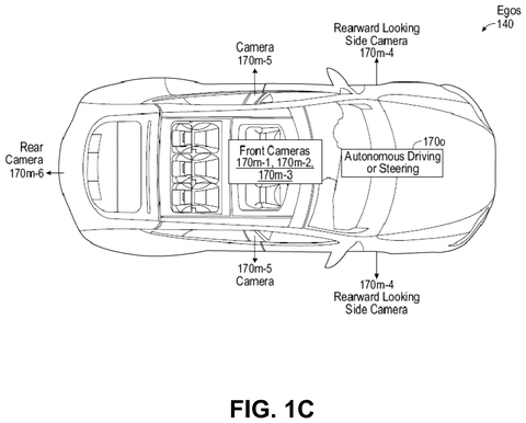 Vehicle camera layout, drawing sheet 3 from US 2026/0296410 A1