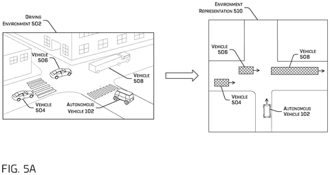 Autonomous vehicle at intersection, drawing sheet 8 from US 2026/0296419 A1