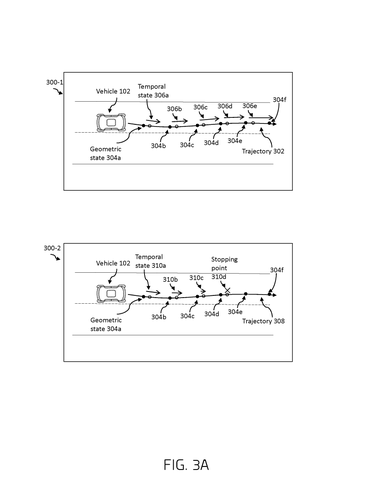 Vehicle trajectory with geometric and temporal states., drawing sheet 3 from US 2026/0296492 A1