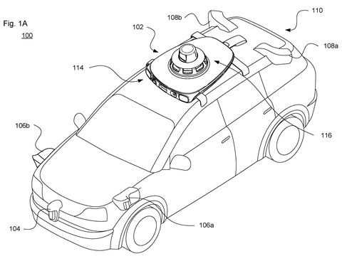 Self-driving car with sensors., drawing sheet 1 from US 2026/0296497 A1