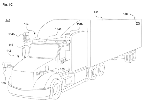 Self-driving truck with sensors., drawing sheet 3 from US 2026/0296497 A1