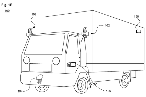 Self-driving delivery truck with sensors., drawing sheet 5 from US 2026/0296497 A1
