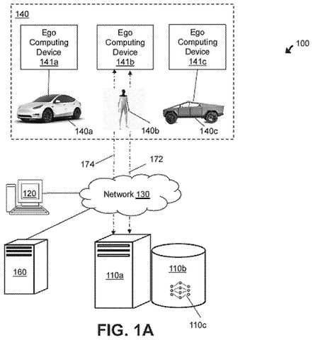 Self-driving cars, person, network, servers., drawing sheet 1 from US 2026/0299533 A1