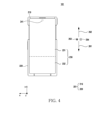 Expanding phone, partially expanded., drawing sheet 4 from US 2026/0299651 A1