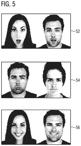 Human faces showing different emotions., drawing sheet 5 from US 2026/0299676 A1