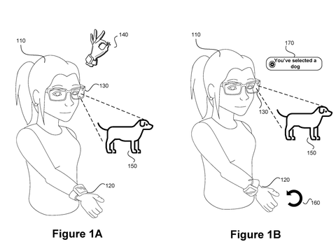 Person selecting a dog icon., drawing sheet 1 from US 2026/0299683 A1