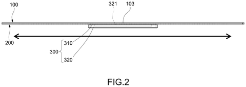 Side view of haptic touchscreen, drawing sheet 2 from US 2026/0299693 A1