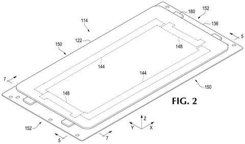 Trackpad assembly, top view, drawing sheet 2 from US 2026/0299715 A1