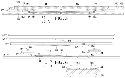 Cross-section of trackpad, unpressed, drawing sheet 5 from US 2026/0299715 A1
