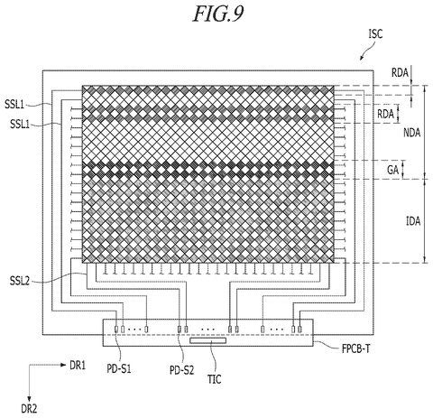Touch sensor with multiple inactive areas, drawing sheet 8 from US 2026/0299733 A1