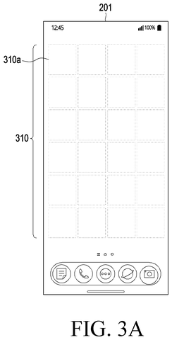 Smartphone home screen, coarse grid, drawing sheet 3 from US 2026/0299761 A1