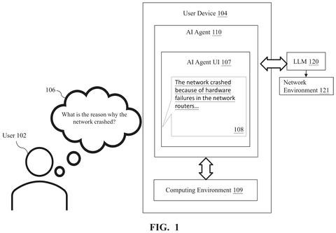 User asks AI agent question., drawing sheet 1 from US 2026/0300631 A1