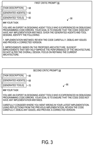 Critic prompts for debugging., drawing sheet 3 from US 2026/0300641 A1