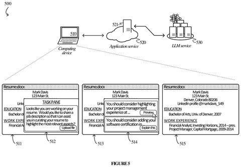 Resume analysis and suggested improvements., drawing sheet 5 from US 2026/0300643 A1