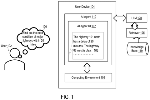 User interacting with AI agent., drawing sheet 1 from US 2026/0300690 A1