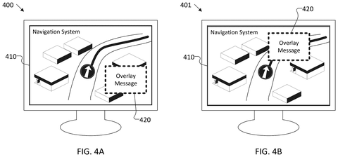 Overlay message on navigation screen., drawing sheet 4 from US 2026/0301024 A1