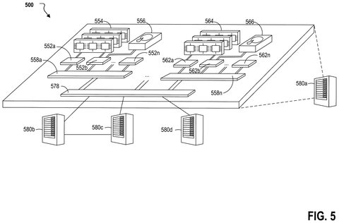 Computer servers in a data center., drawing sheet 5 from US 2026/0301043 A1