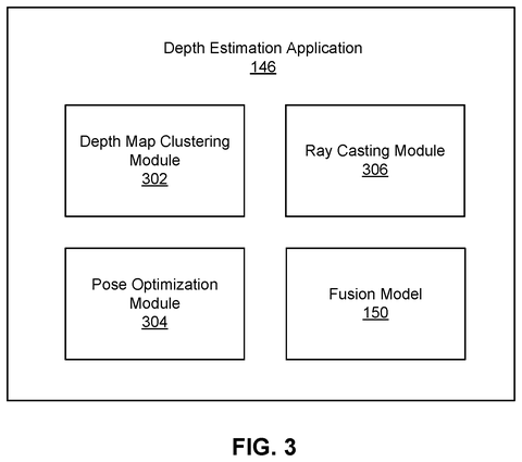 Depth estimation application components., drawing sheet 3 from US 2026/0301203 A1