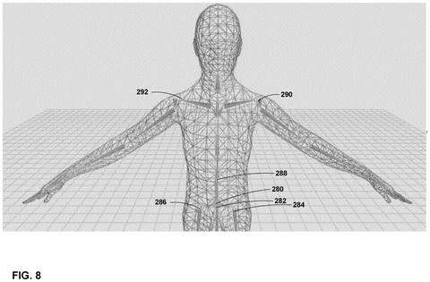 Wireframe avatar model., drawing sheet 8 from US 2026/0301233 A1