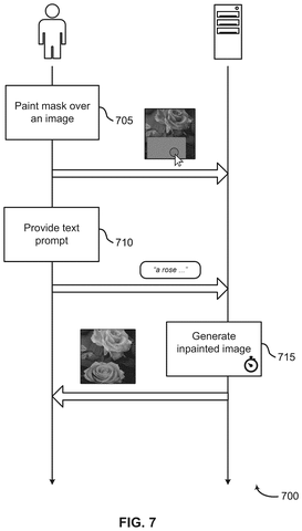 User inpainting an image., drawing sheet 7 from US 2026/0301240 A1