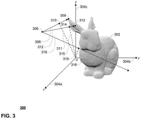 3D object with light rays., drawing sheet 3 from US 2026/0301304 A1