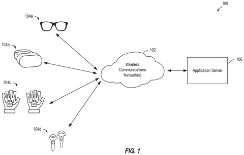 AR/VR devices and network., drawing sheet 1 from US 2026/0301329 A1