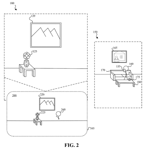 Avatar in virtual room with objects., drawing sheet 2 from US 2026/0301340 A1