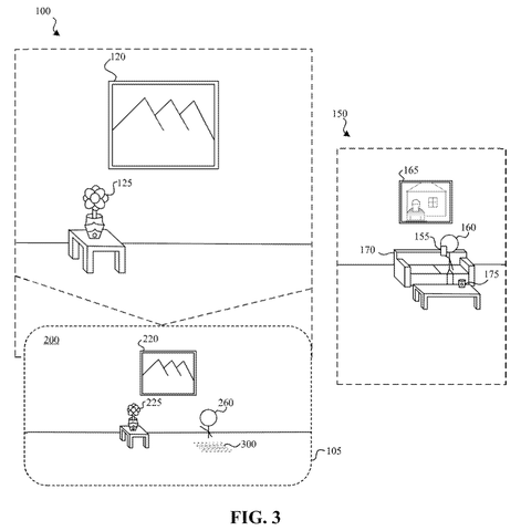 Avatar with virtual objects and text., drawing sheet 3 from US 2026/0301340 A1