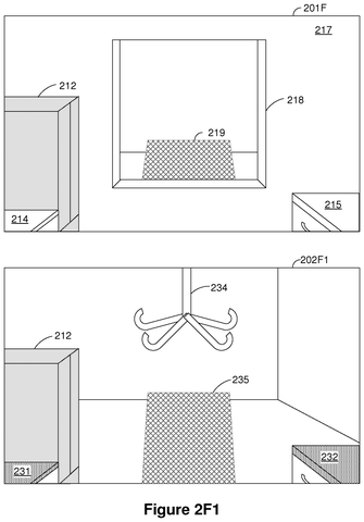 Living room with new chandelier., drawing sheet 7 from US 2026/0301345 A1