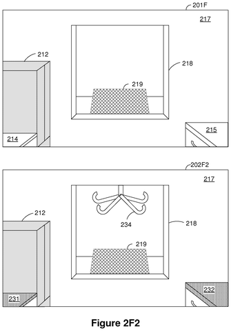 Living room with chandelier warning., drawing sheet 8 from US 2026/0301345 A1