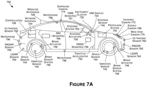 Vehicle with various sensors., drawing sheet 7 from US 2026/0301355 A1