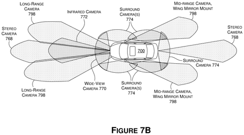 Vehicle sensor coverage areas., drawing sheet 8 from US 2026/0301355 A1