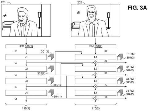Processing two video frames, drawing sheet 8 from US 2026/0301374 A1